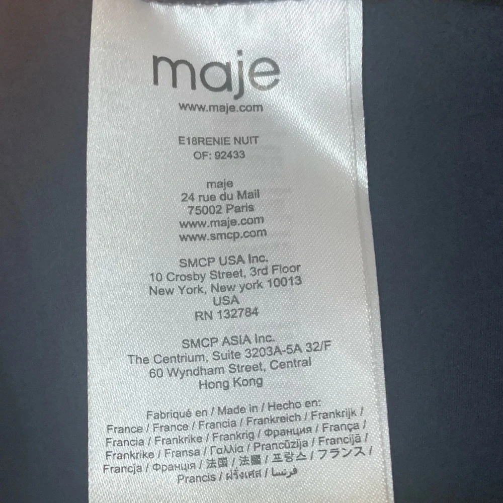 Maje | Dark Blue Faux Wrap Dress NWT - Picture 10 of 13